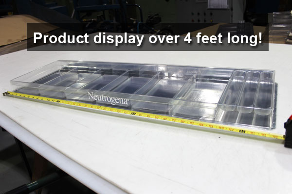Product displays over 4 feet long